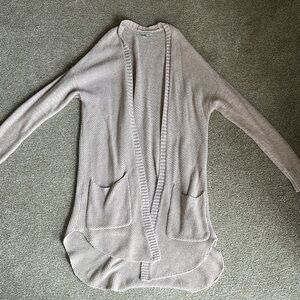 American Eagle Outfitters Cream and Pink Cardigan with Cozy Knit